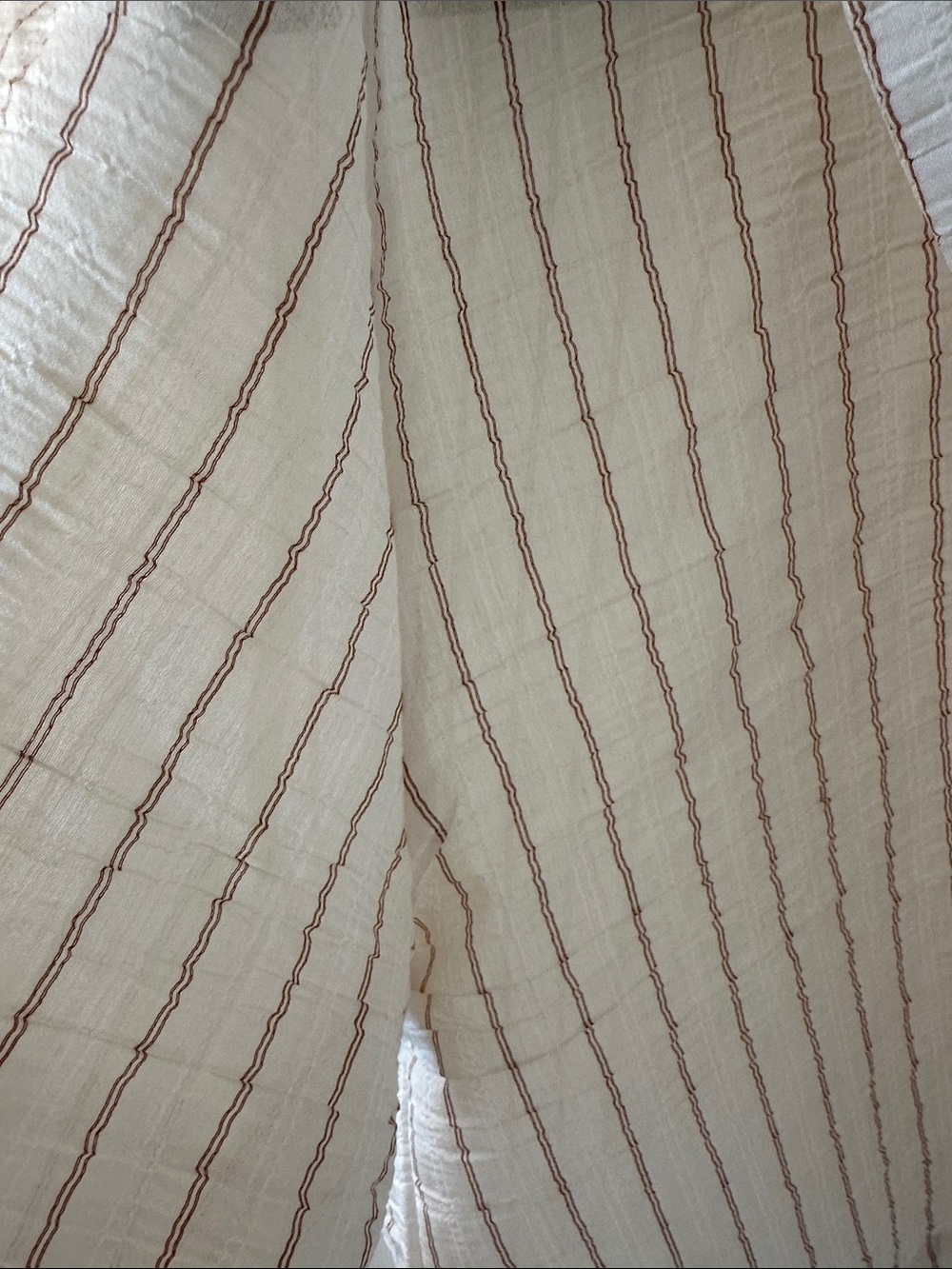 Zara Cream Top with Red Pinstripes - Picture 3 of 3